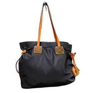 DOONEY & Bourke Black Nylon Victoria Tote Bag Leather Accents